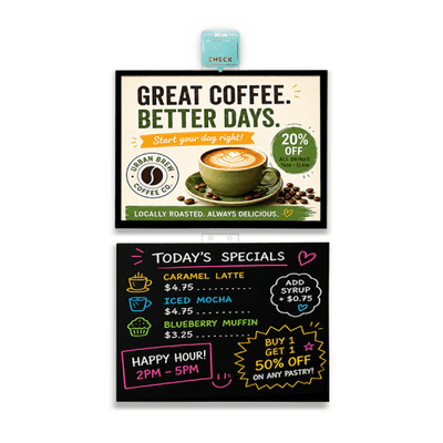 LED Backlit Window Poster Display | Wtalk (Landscape)
