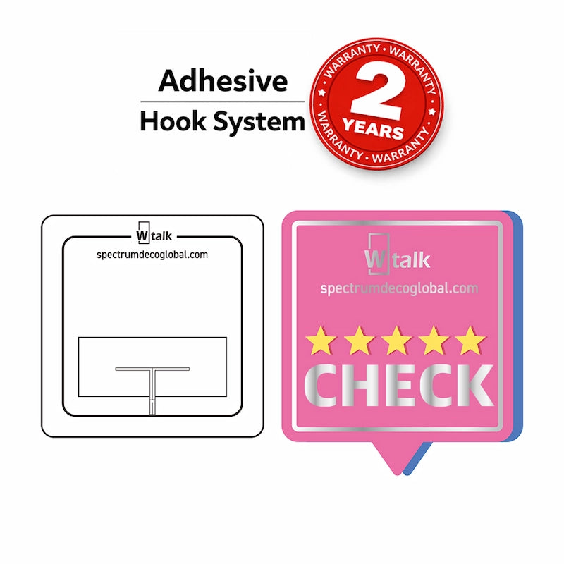 Wtalk adhesive hook system for secure storefront glass easy installation with 2-year warranty, 